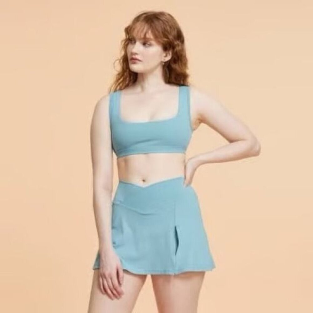 Blogilates Women's Criss Cross Sports BraCameo Blue NWT